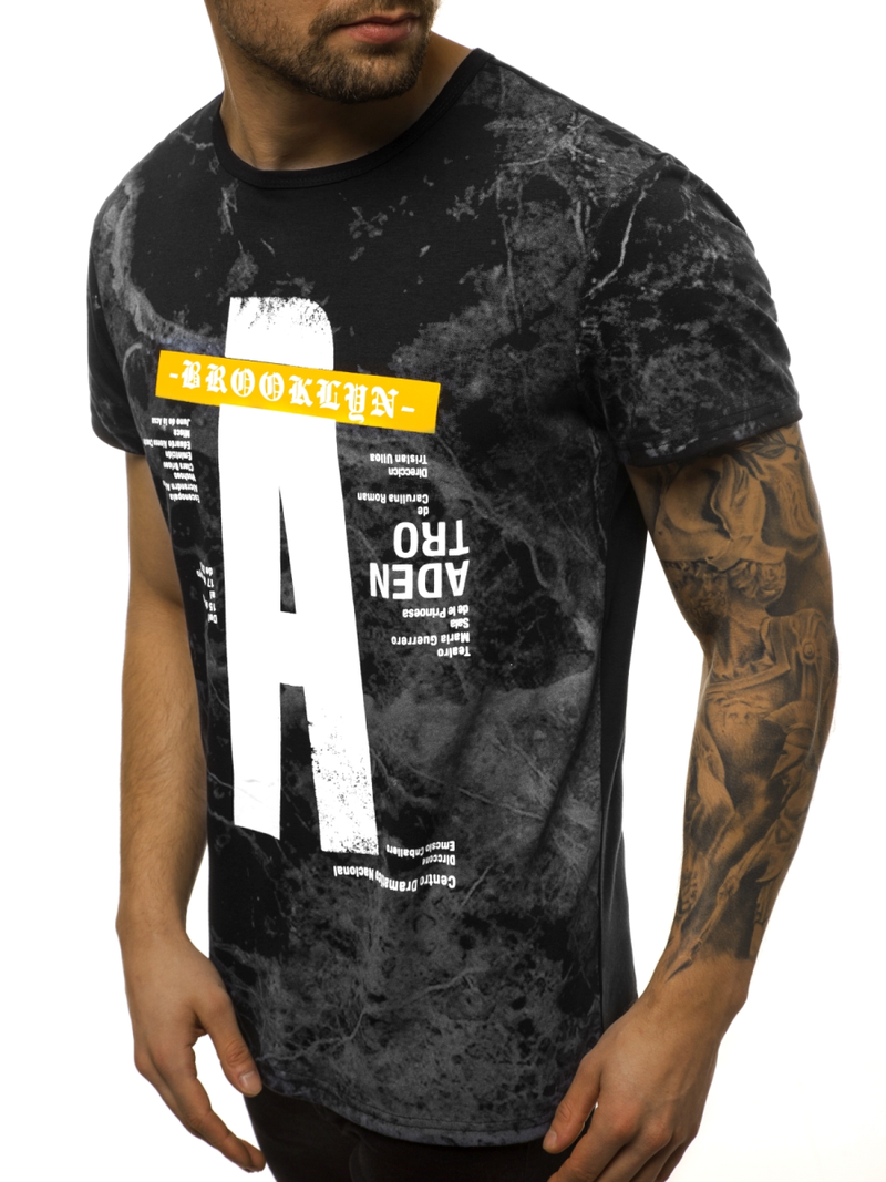 T-Shirt męski czarny OZONEE JS/SS10921