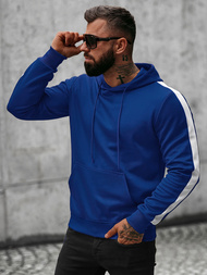 Bluza z kapturem męska niebieska OZONEE O/8B153/16