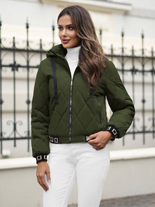 Kurtka damska pikowana ciemno-zielona OZONEE JS/16M9086/136Z