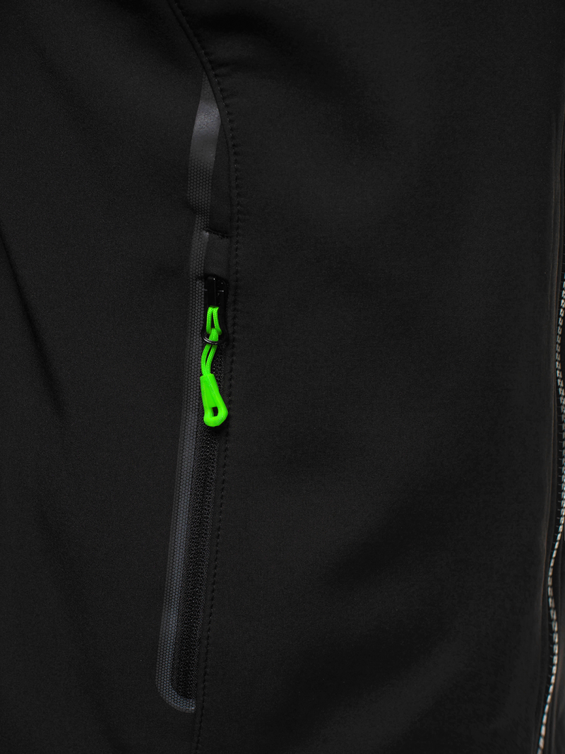 Kurtka softshell męska z kapturem czarno-zielona OZONEE GE/12269Z