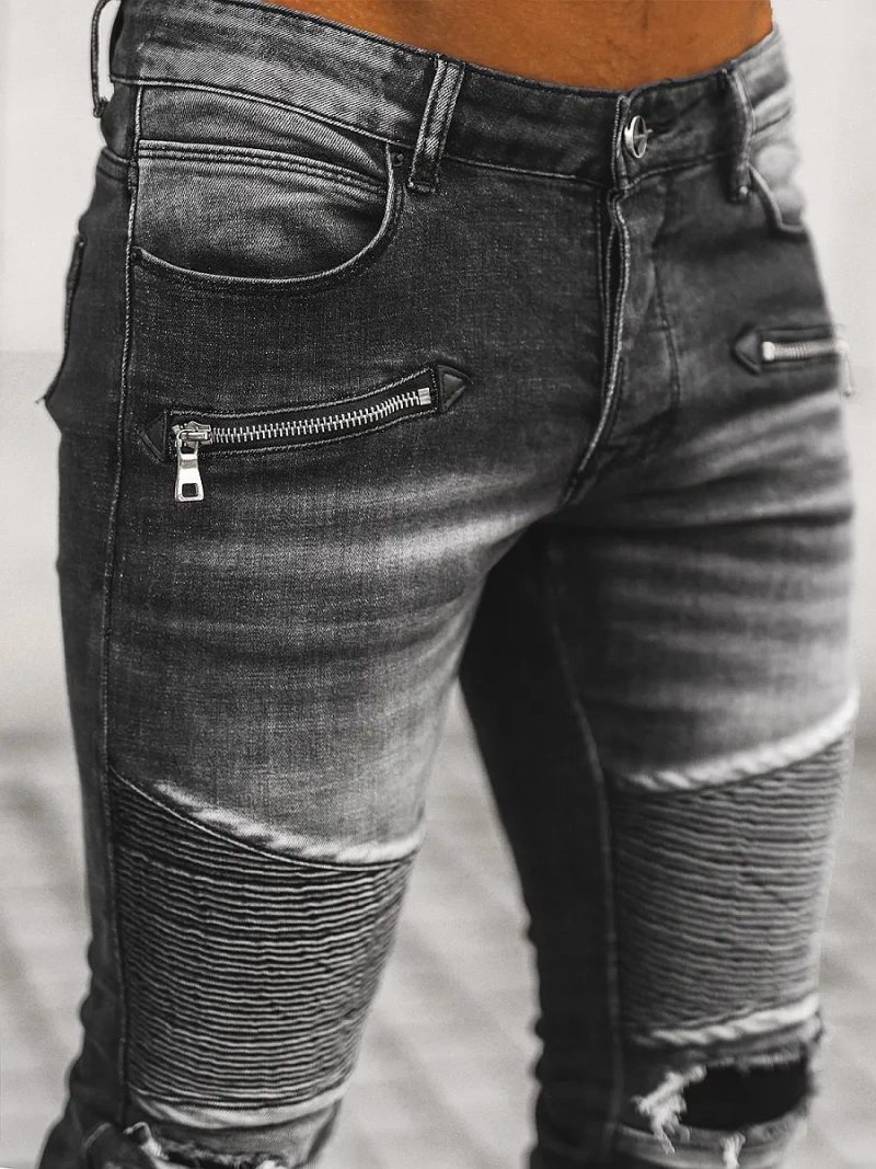 Spodnie jeansowe męskie czarne OZONEE NB/MP0122N