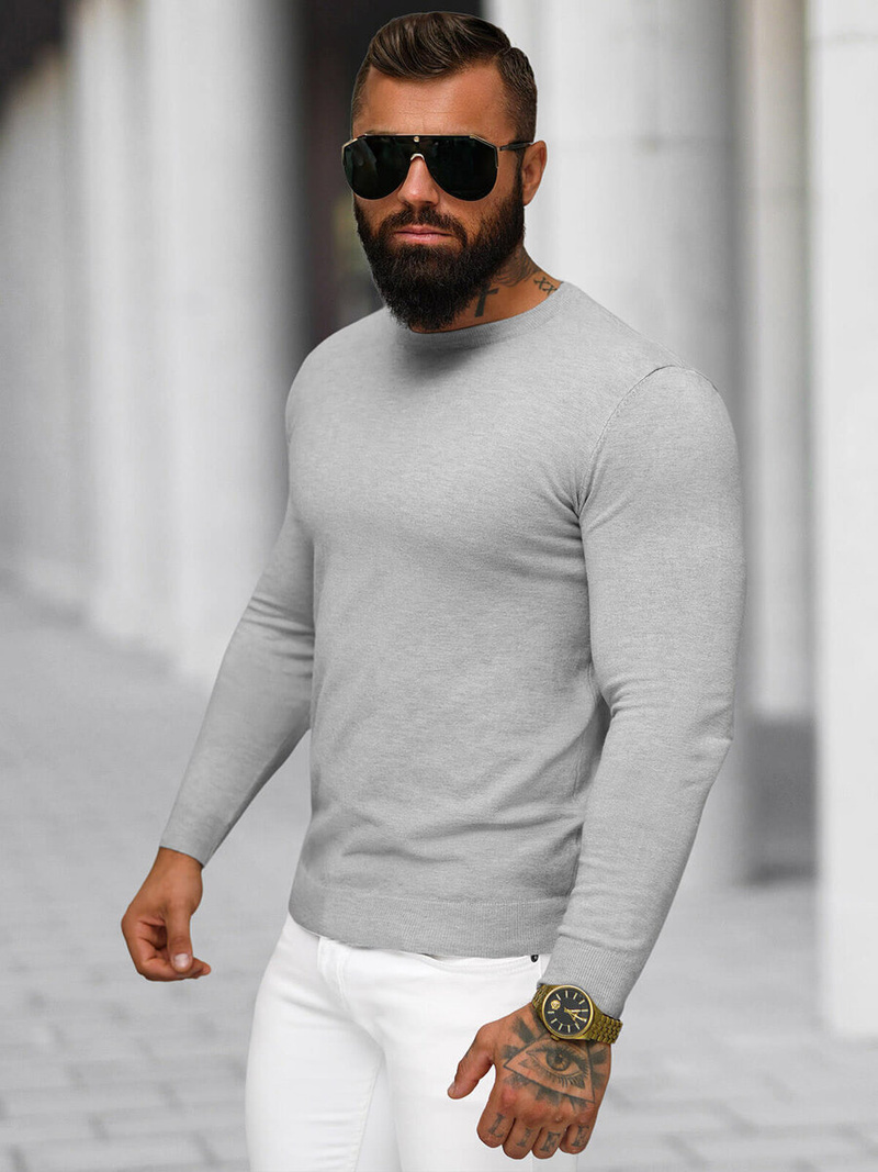 Sweter męski szary OZONEE NB/MMB602/2Z