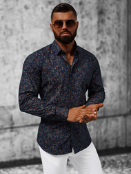 Сорочка чоловіча tемно-cиня OZONEE O/V09