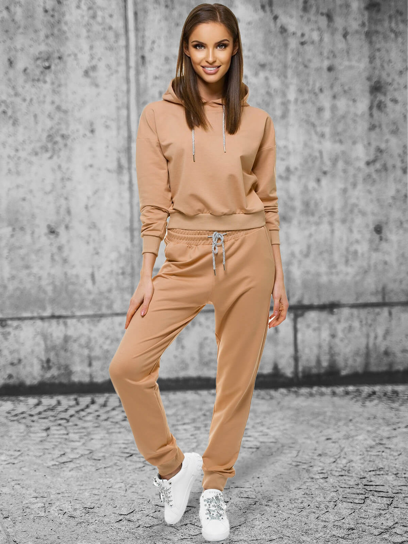 Жіночий спортивний костюм з двох частин Бежевi OZONEE O/12109