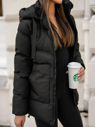 Kurtka zimowa damska pikowana czarna OZONEE JS/5M3251/392Z