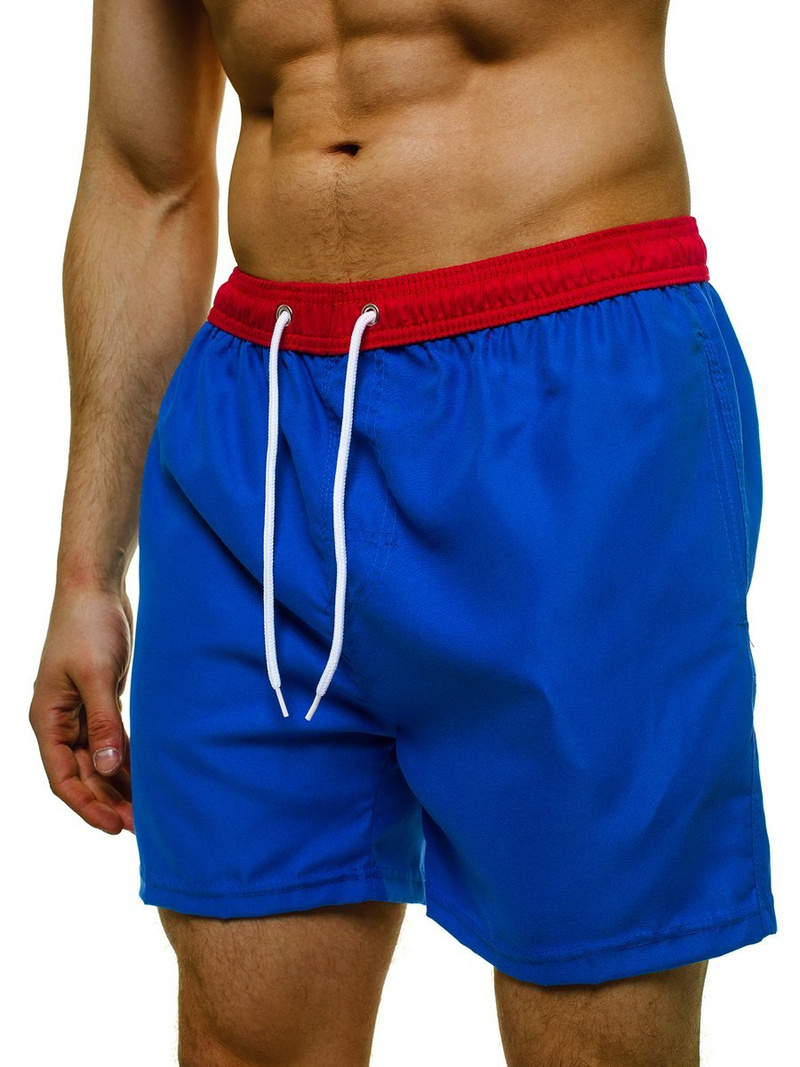 Spodenki kąpielowe męskie niebiesko-czerwone OZONEE ST005-3