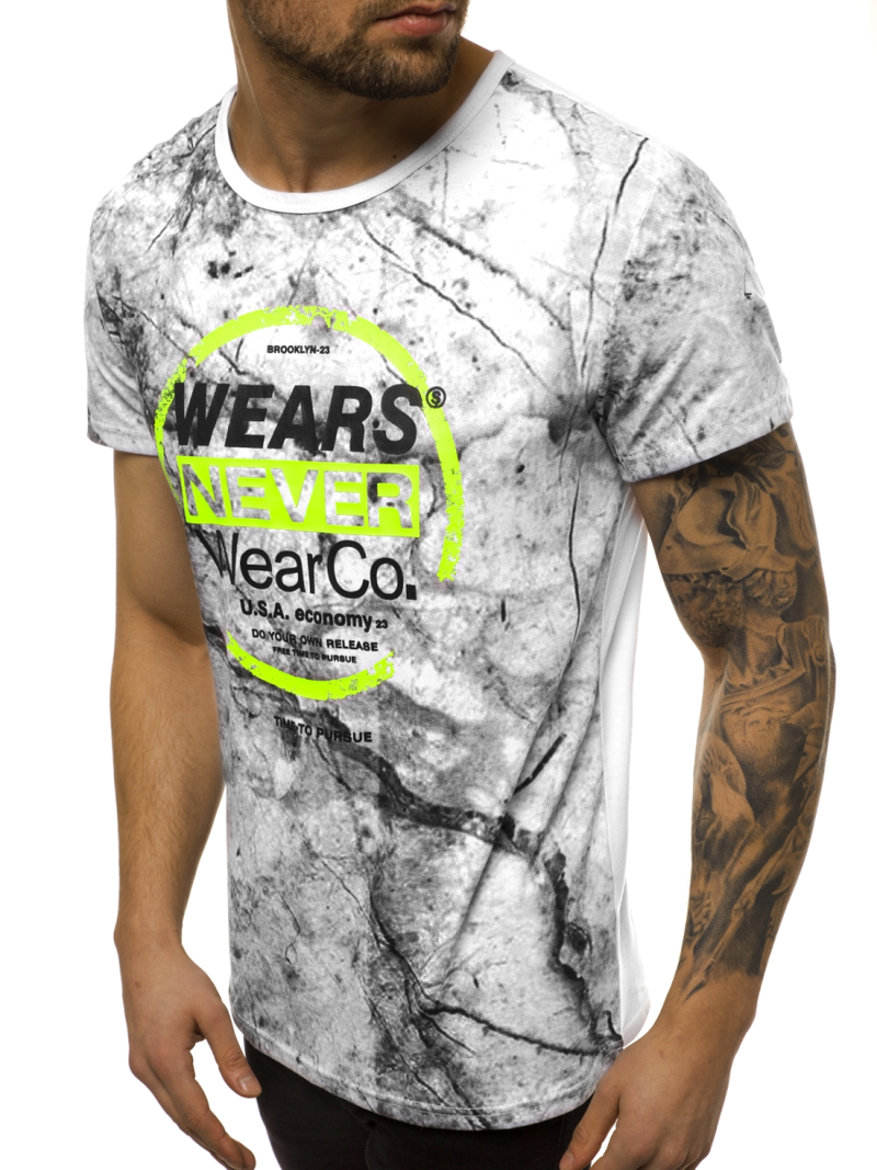 T-Shirt męski biały OZONEE JS/SS10925