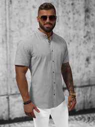 Koszula męska z krótkim rękawem szara OZONEE O/V51