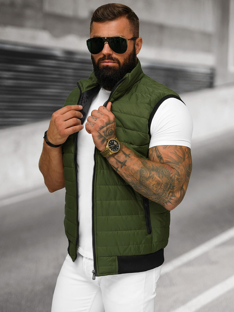 Безрукавка чоловіча Зелена OZONEE JS/MY77Z