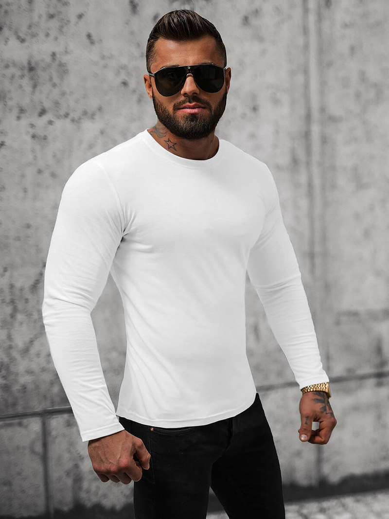 Longsleeve męski biały OZONEE O/B260