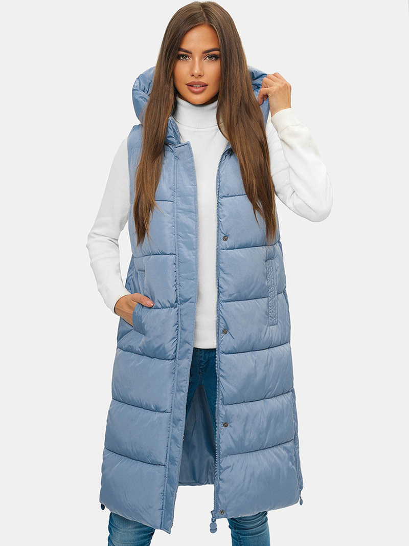 Стьобаний жіночий жилет Яскраво-Синя OZONEE O/H909/101