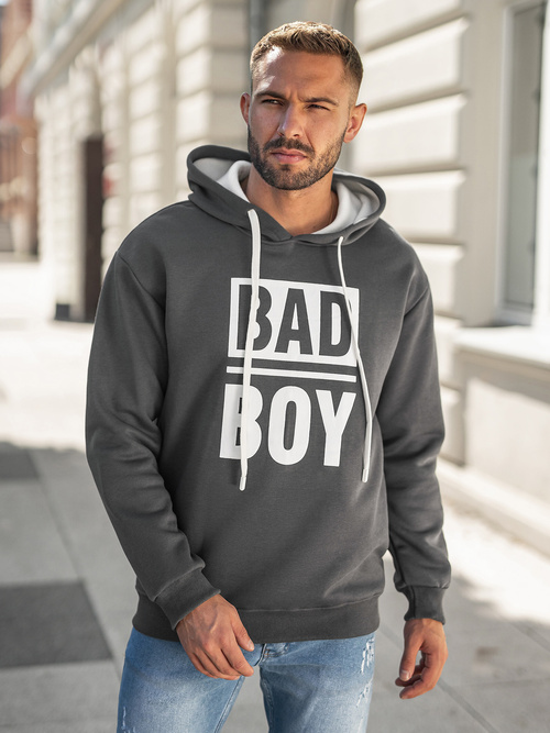 Bluza z kapturem męska grafitowa OZONEE JS/65B3909/5