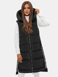 Стьобаний жіночий жилет чорний OZONEE O/DK113/1