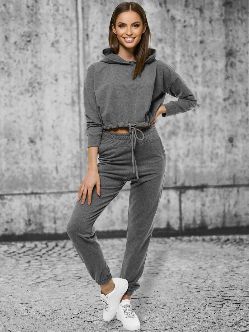 Komplet dresowy dwuczęściowy ciemno-szary OZONEE O/12108