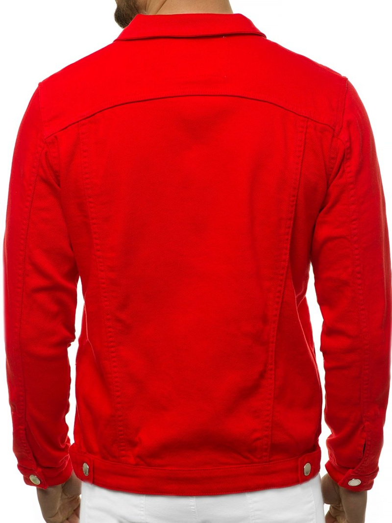 Kurtka jeans męska czerwona OZONEE G/620
