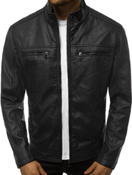 Kurtka skórzana męska czarna OZONEE JB/JP1131