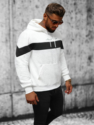 Bluza z kapturem męska biała OZONEE JS/3B571