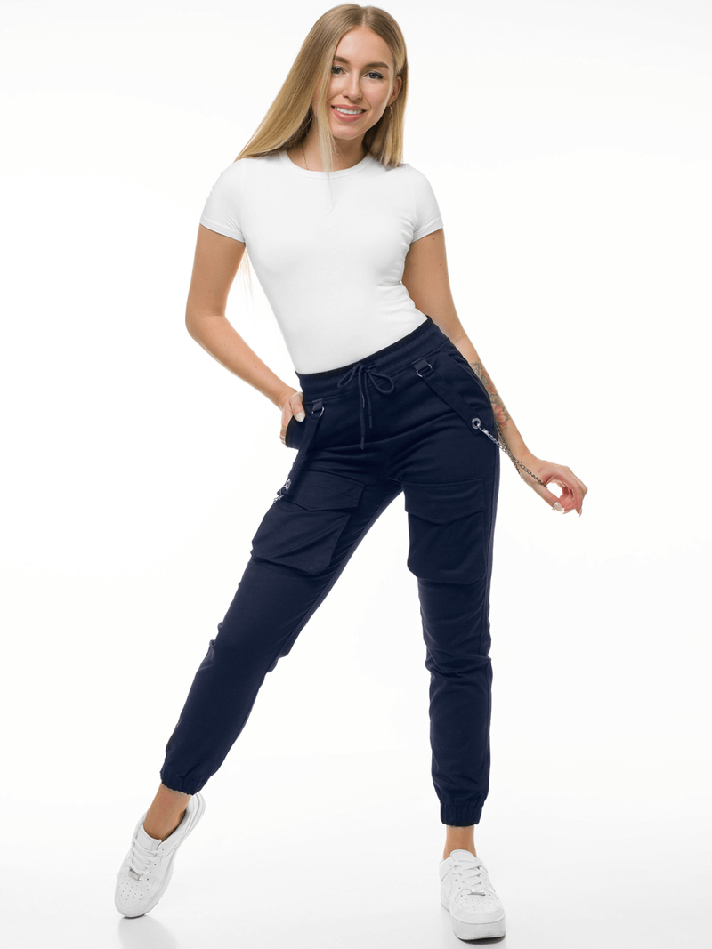 Spodnie damskie chino joggery granatowe OZONEE O/8052