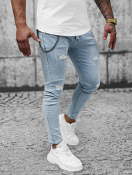 Spodnie jeansowe męskie niebieskie OZONEE O/293