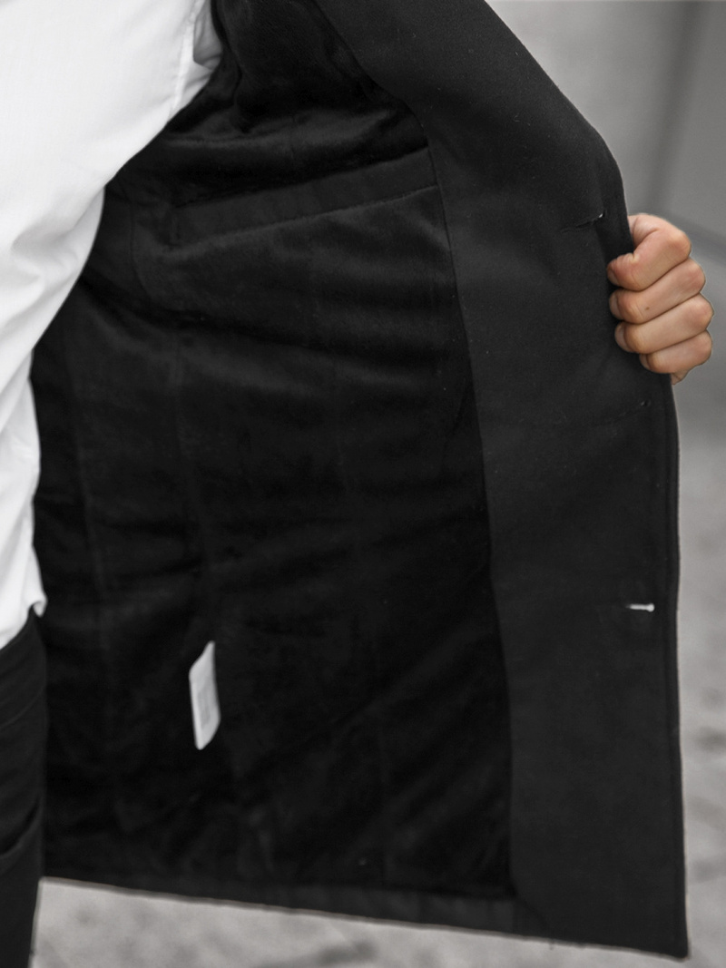 Płaszcz męski czarny OZONEE JS/79M3127Z