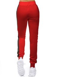 Spodnie dresowe damskie czerwone OZONEE JS/JK88116/18