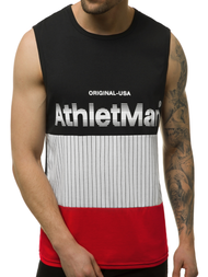 T-Shirt męski bez rękawów czarny OZONEE JS/SS11065