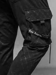 Spodnie dresowe męskie czarne OZONEE O/PS6021