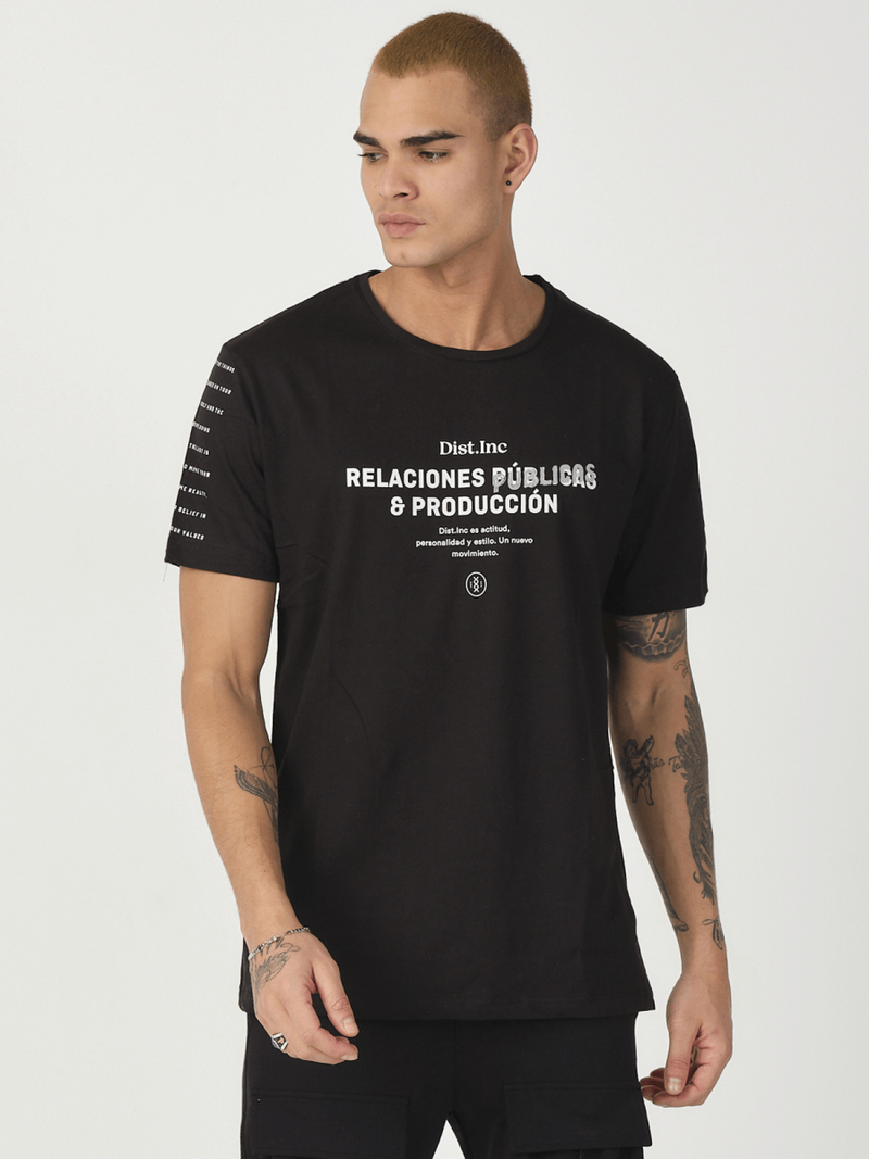 T-Shirt męski z nadrukiem czarny OZONEE MR/21516