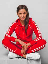 Komplet sportowy dwuczęściowy damski czerwony OZONEE JS/HD070/5Z