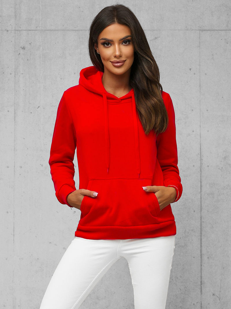 Bluza z kapturem damska czerwona OZONEE JS/W02Z