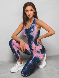 Komplet sportowy dwuczęściowy różowo-granatowy OZONEE JS/YW88038Z
