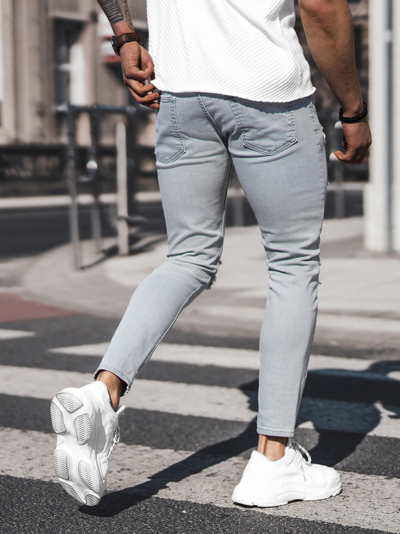 Spodnie jeansowe męskie szare OZONEE DO/2463