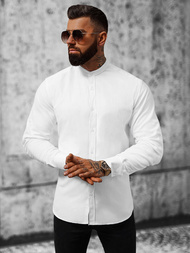 Koszula męska ze stójką biała OZONEE O/V07