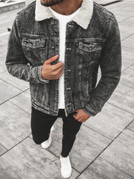 Куртка чоловіча джинсова Чорна OZONEE JB/JP1160Z