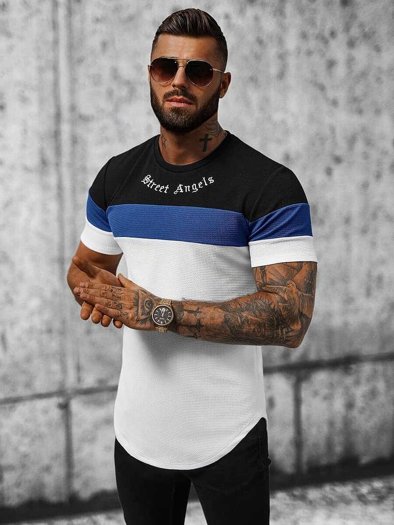 T-shirt męski biały OZONEE O/P1163