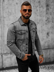 Kurtka męska jeansowa grafitowa OZONEE T/90022Z