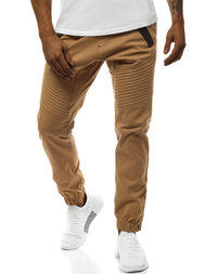 Spodnie męskie chino joggery camelowe OZONEE A/0952