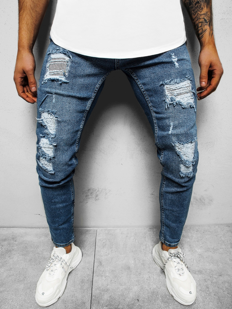 Spodnie jeansowe męskie niebieskie OZONEE E/1254SP