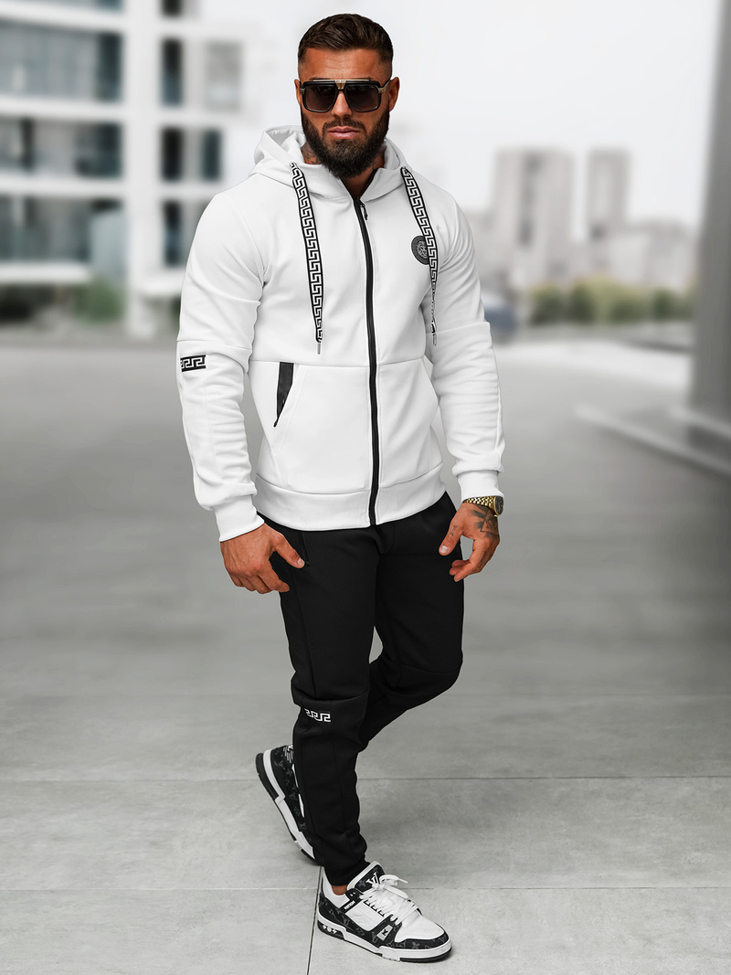 Komplet dresowy męski biało-czarny OZONEE O/LN11887