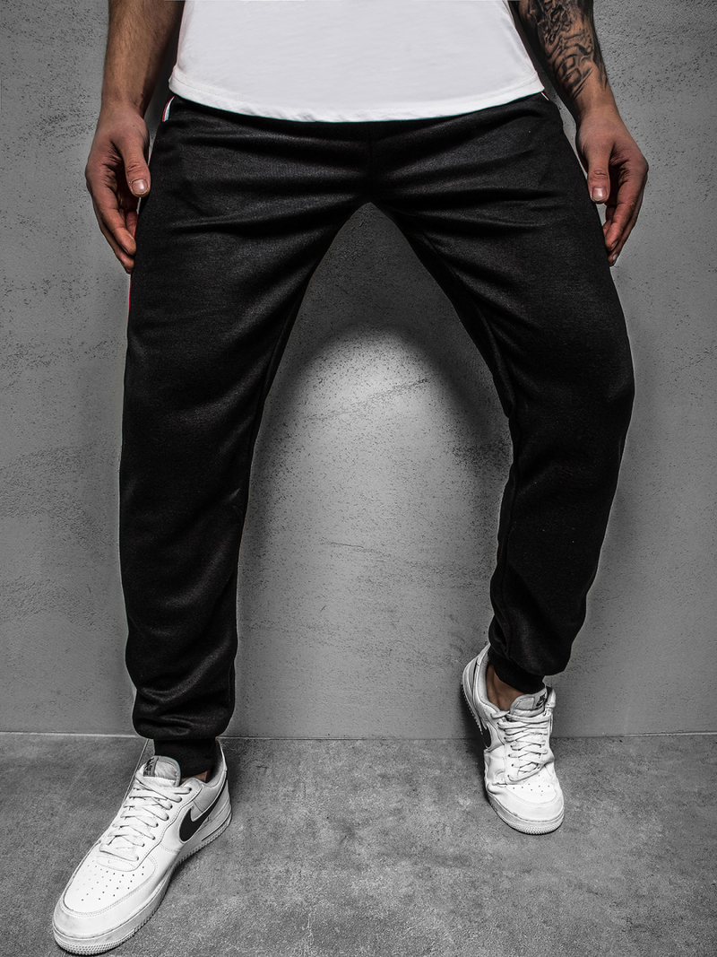 Spodnie dresowe męskie czarne OZONEE JS/JZ11027Z