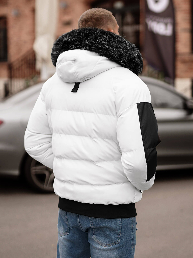 Kurtka zimowa męska pikowana biała OZONEE O/M798Z