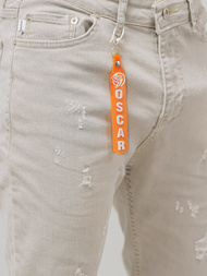 Spodnie jeansowe joggery męskie szare OZONEE DO/6100Z