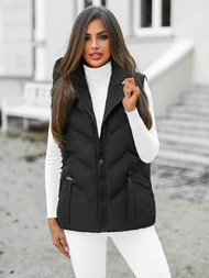 Стьобаний жіночий жилет чорний OZONEE JS/5M3176/392Z