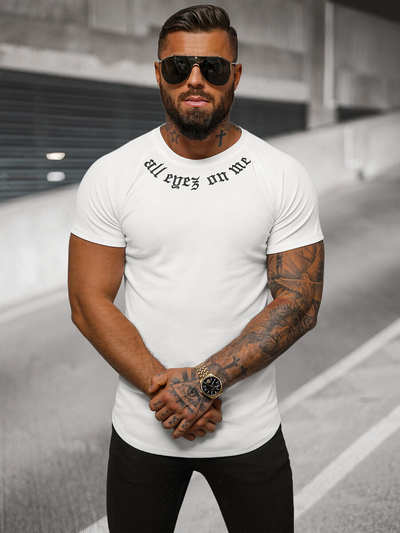 T-shirt męski biały OZONEE O/T7256