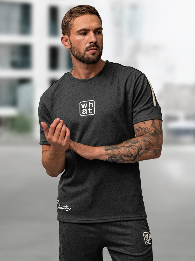 Чоловічий короткий Cпортивний костюм Темно-Графiтовi OZONEE O/QQ1621AB