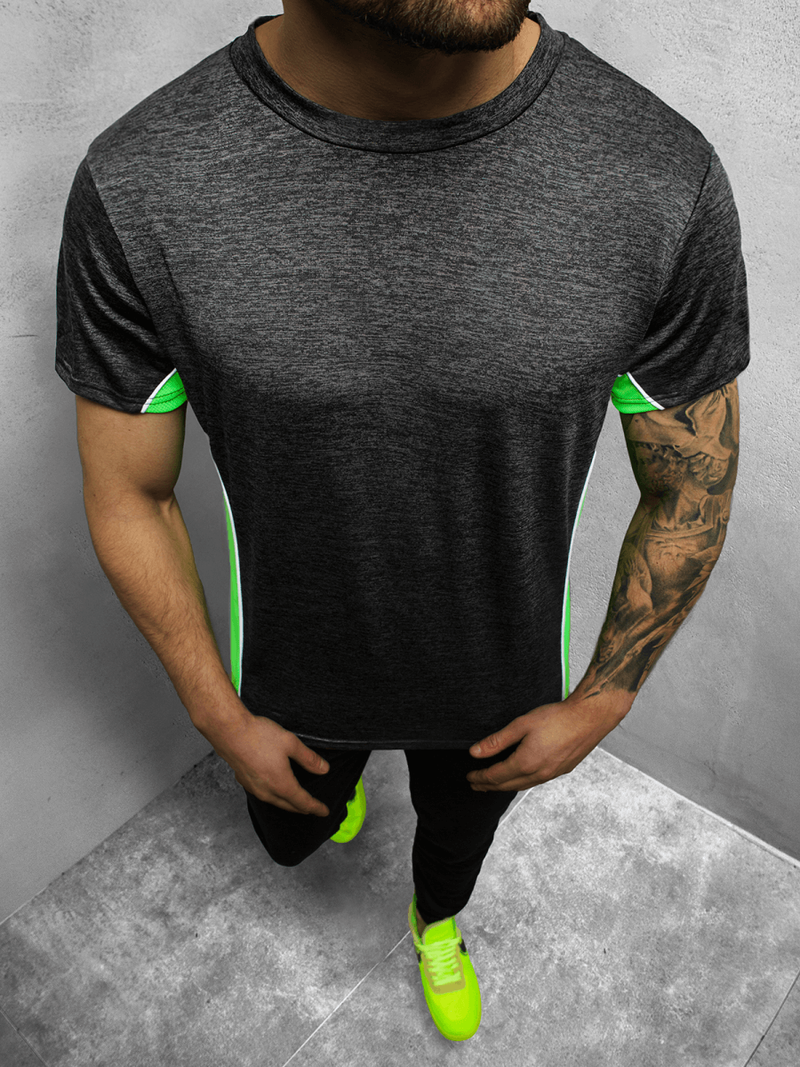 T-Shirt męski czarny OZONEE JS/HM072/1