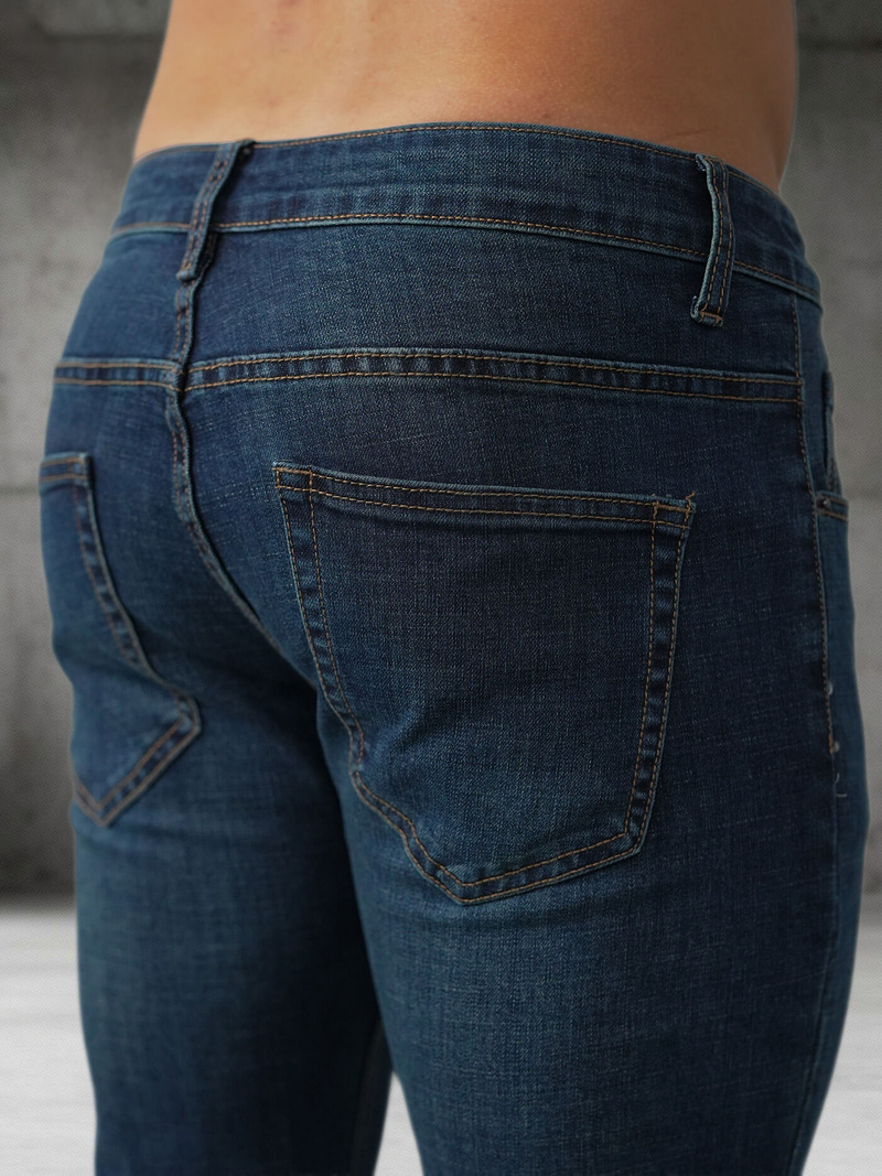 Spodnie jeansowe męskie slim fit ciemno-niebieskie OZONEE O/JK2895A