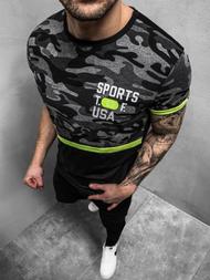 T-Shirt męski czarny OZONEE JS/SS10982Z