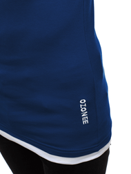 T-Shirt z kapturem męski indygo OZONEE O/1273Z