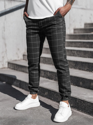 Spodnie męskie chino joggery czarne OZONEE DJ/2276/22Z